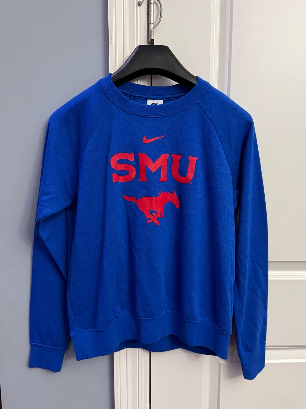 Nike Royal Blue Crewneck Sweatshirt with Red SMU Logo